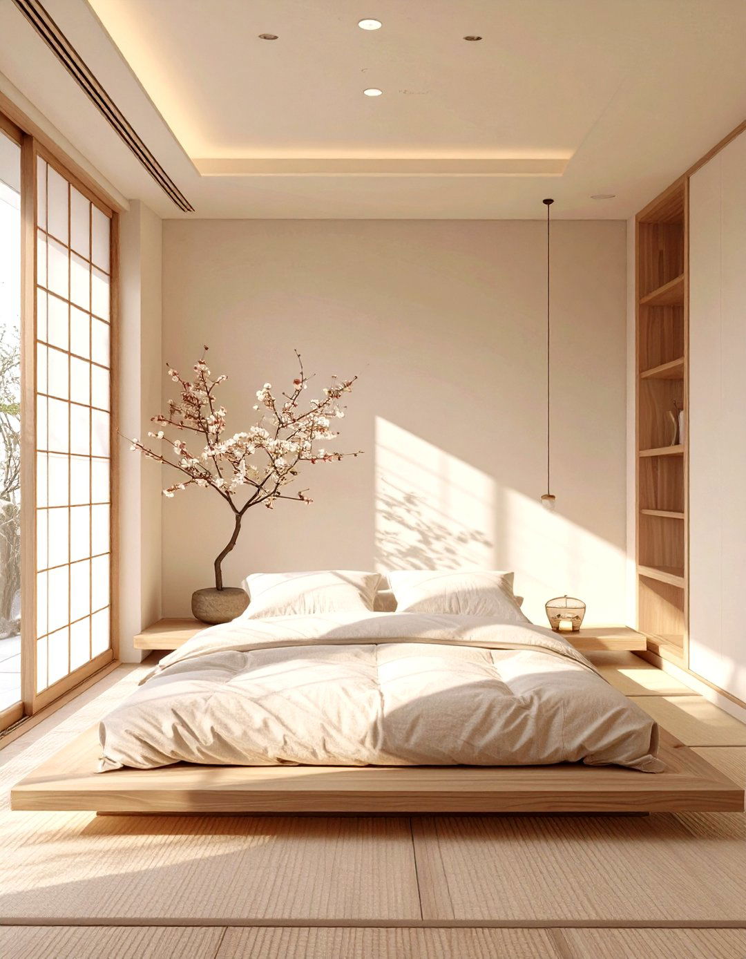 The Japanese Zen Cream Bedroom - 30 cream bedroom ideas
