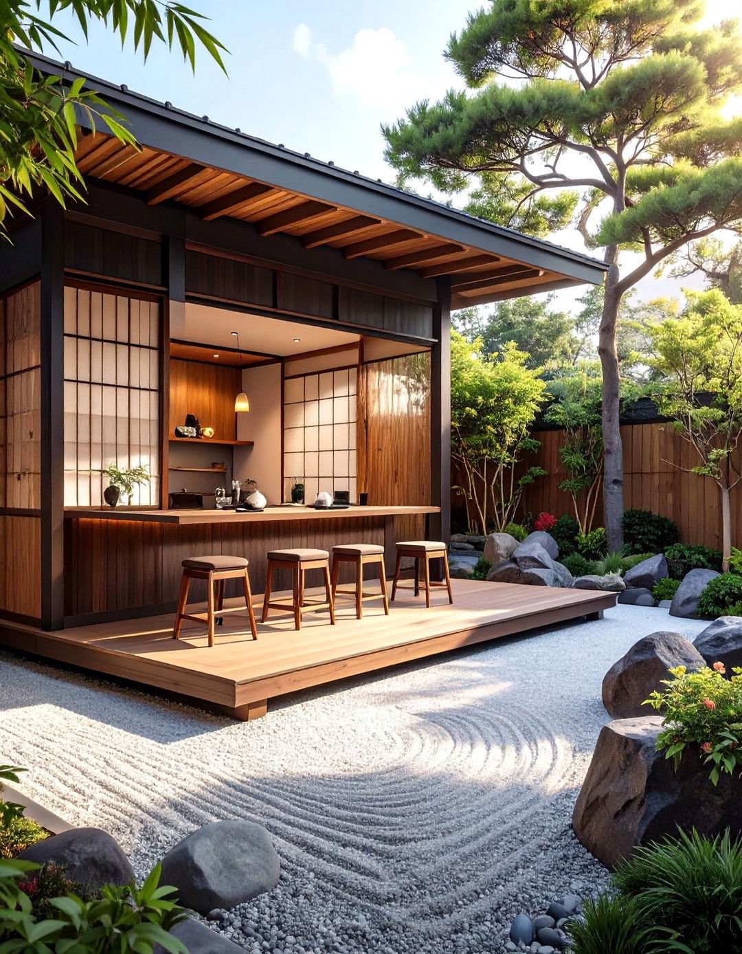 The Japanese Zen Garden Bar - 30 outdoor bar ideas