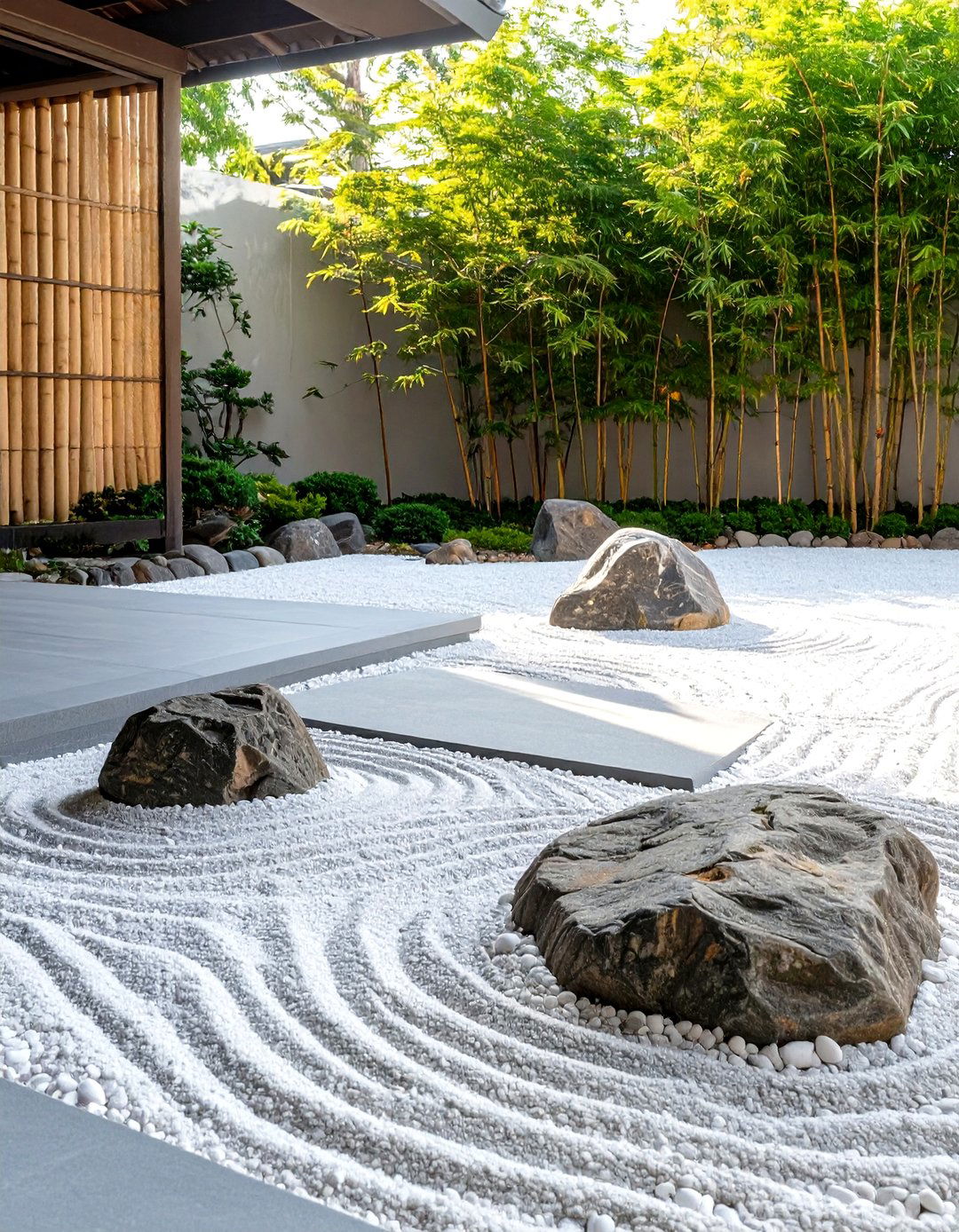 The Japanese Zen Garden Concrete Patio - 30 concrete patio extension ideas