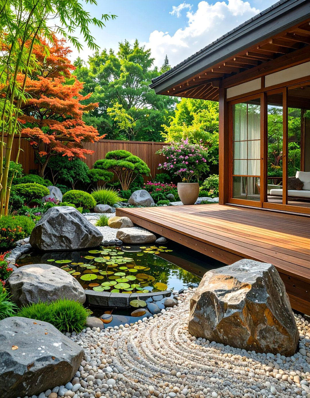 The Japanese Zen Garden Deck - 30 deck ideas on a budget