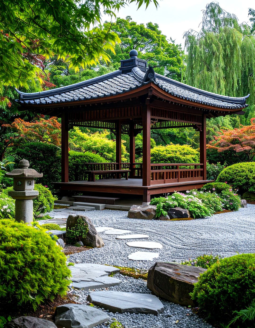 The Japanese Zen Garden Pavilion - 30 extension patio roof ideas