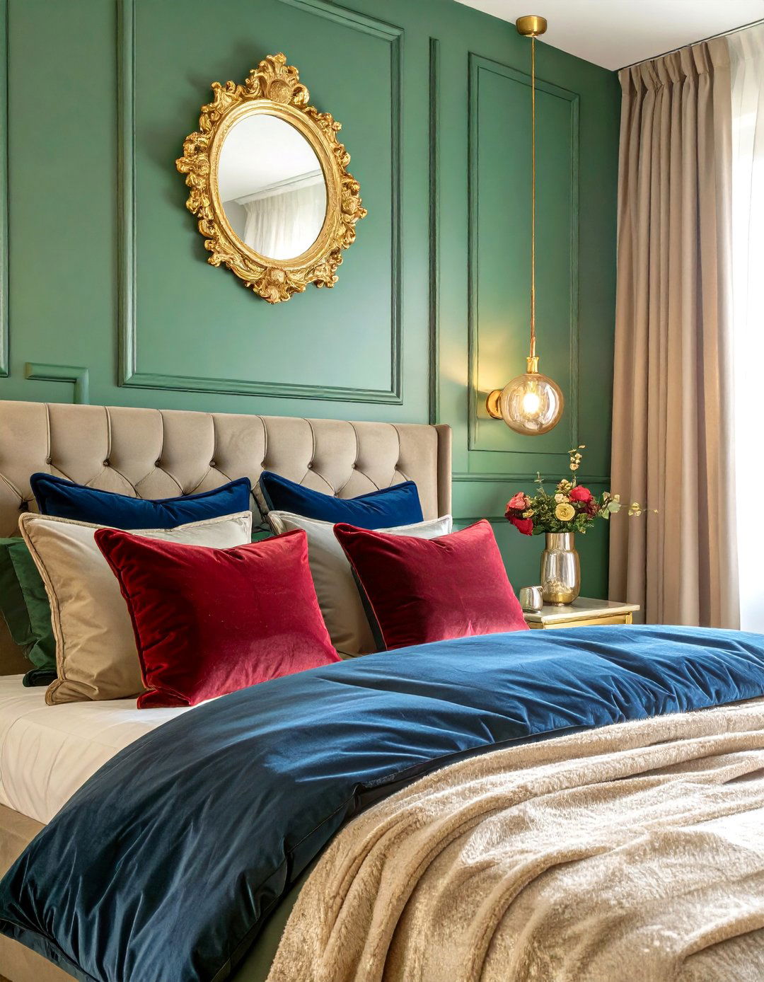 The Jewel Toned Dark Green Bedroom - 30 dark green bedroom ideas