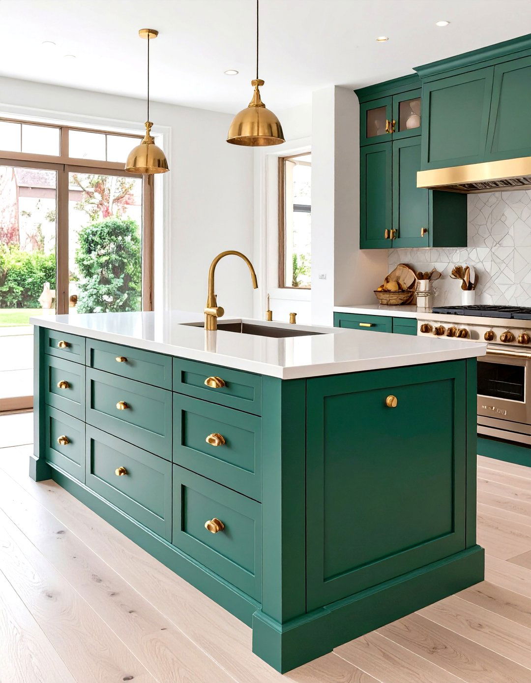 The Jewel Toned Kitchen Island Statement Piece - 30 modern kitchen island ideas