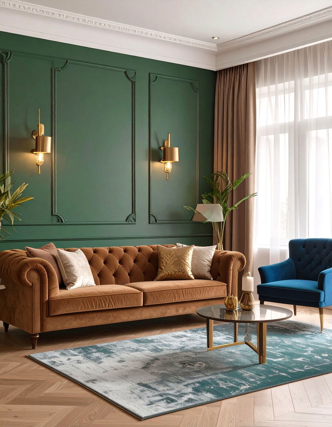 The Jewel Toned Living Room - 30 brown couch living room ideas