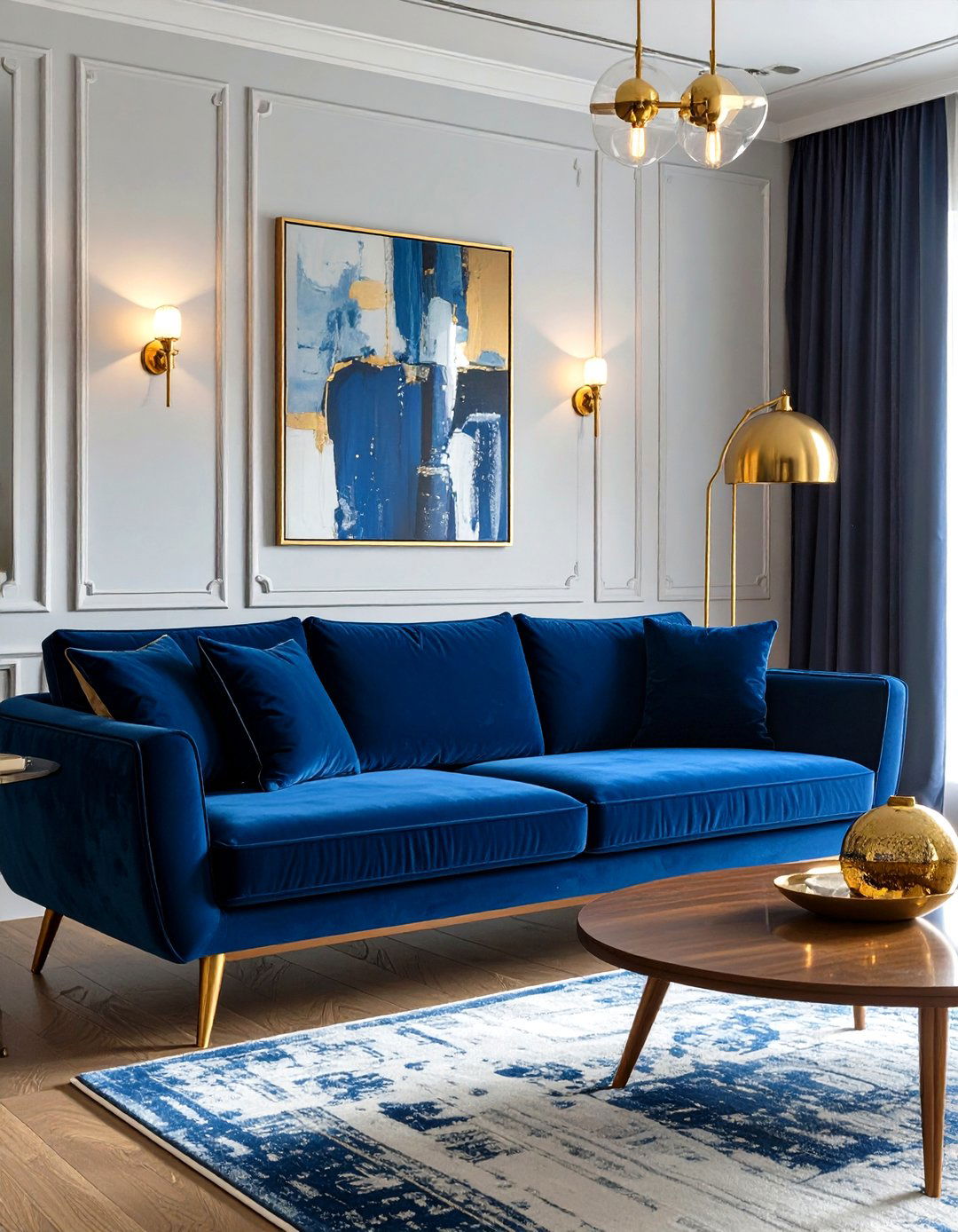 The Jewel Toned Velvet Living Room - 30 mid century living room ideas