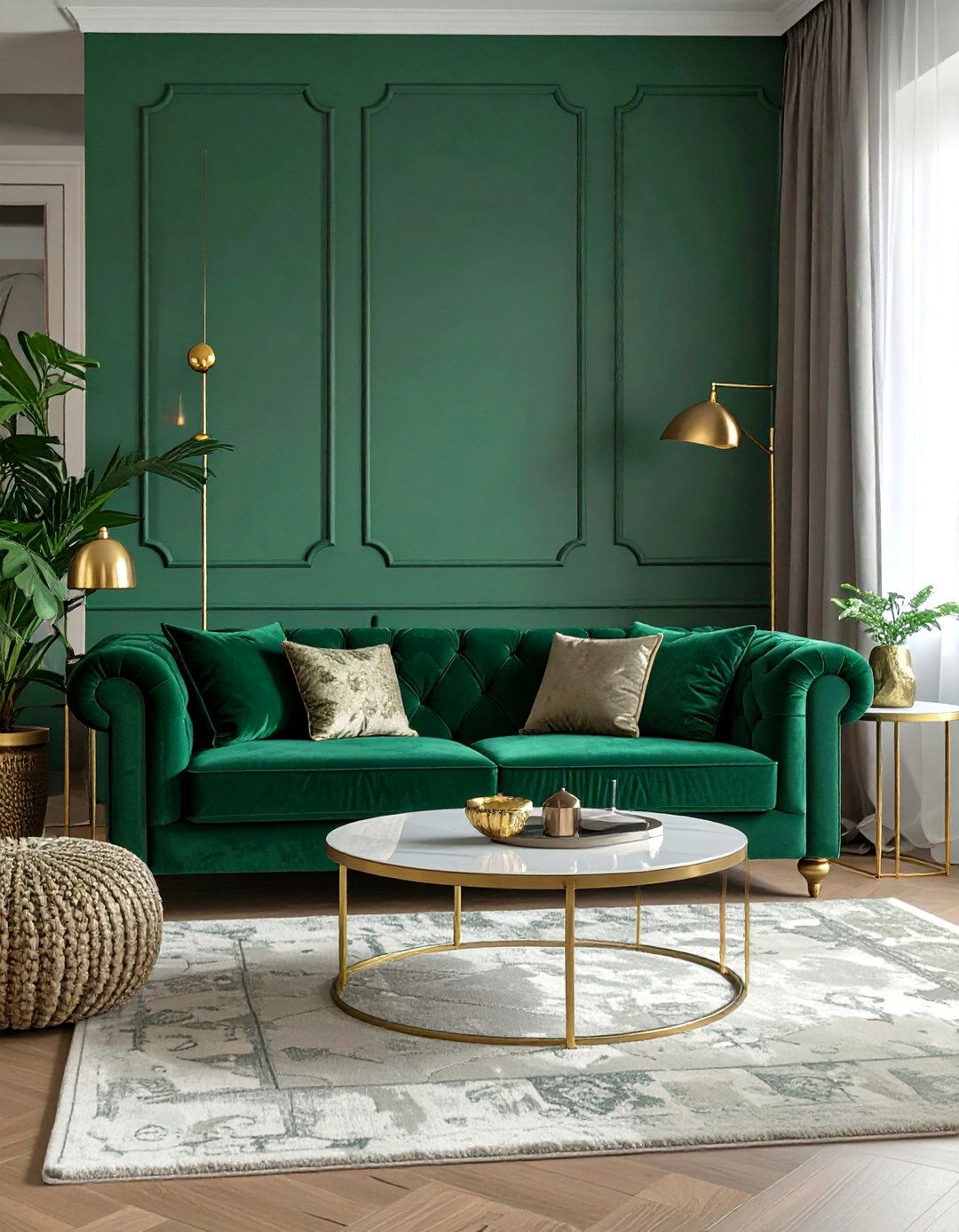 The Jewel Toned Velvet Living Room - 30 cozy apartment living room ideas