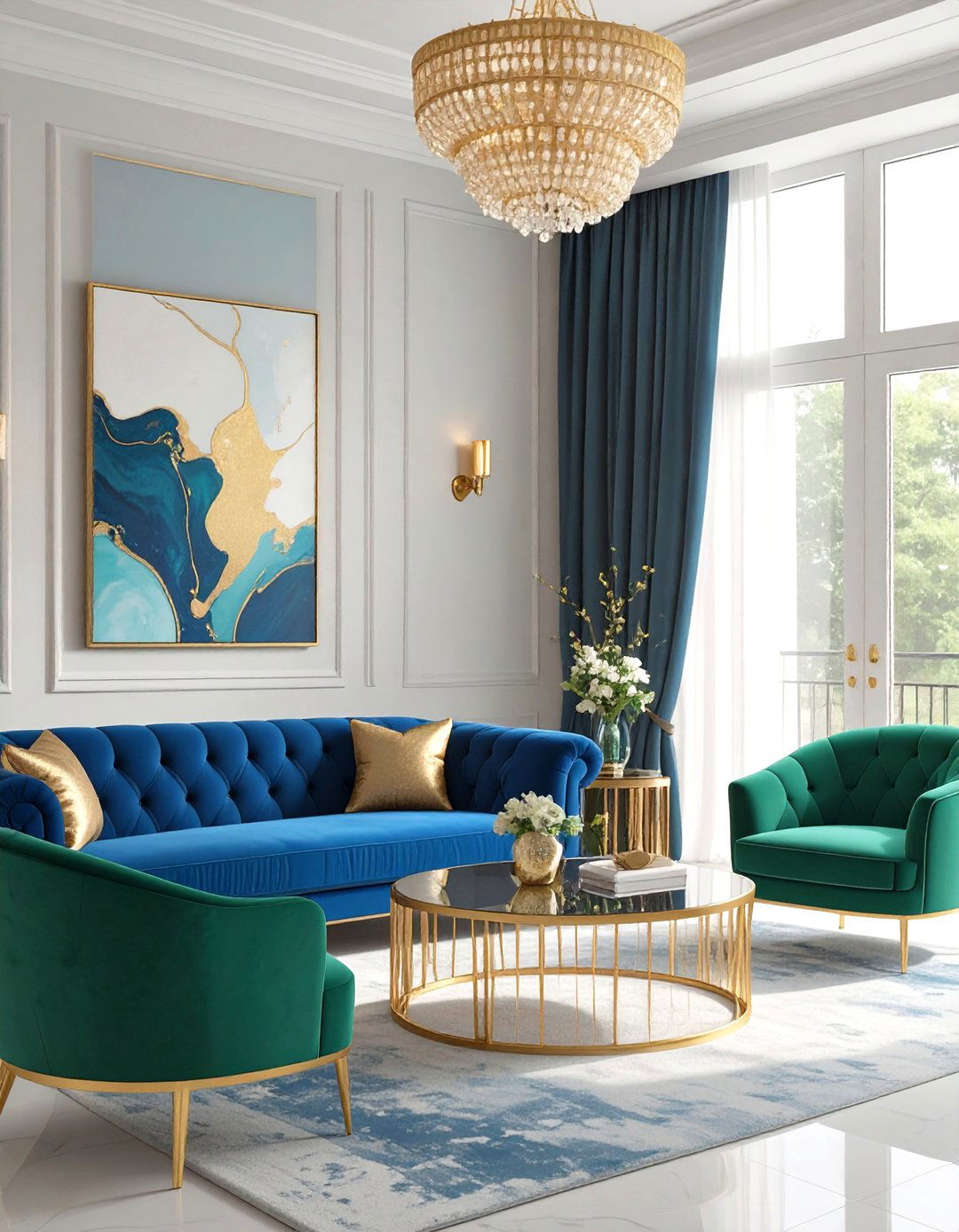 The Jewel Toned Velvet Lounge - 30 how to design a luxury living room ideas