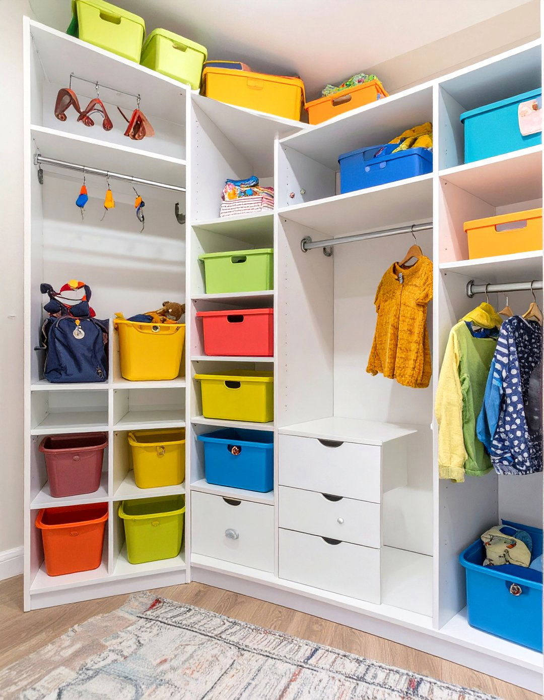 The Kid Friendly Adjustable Closet - 30 closet makeover ideas