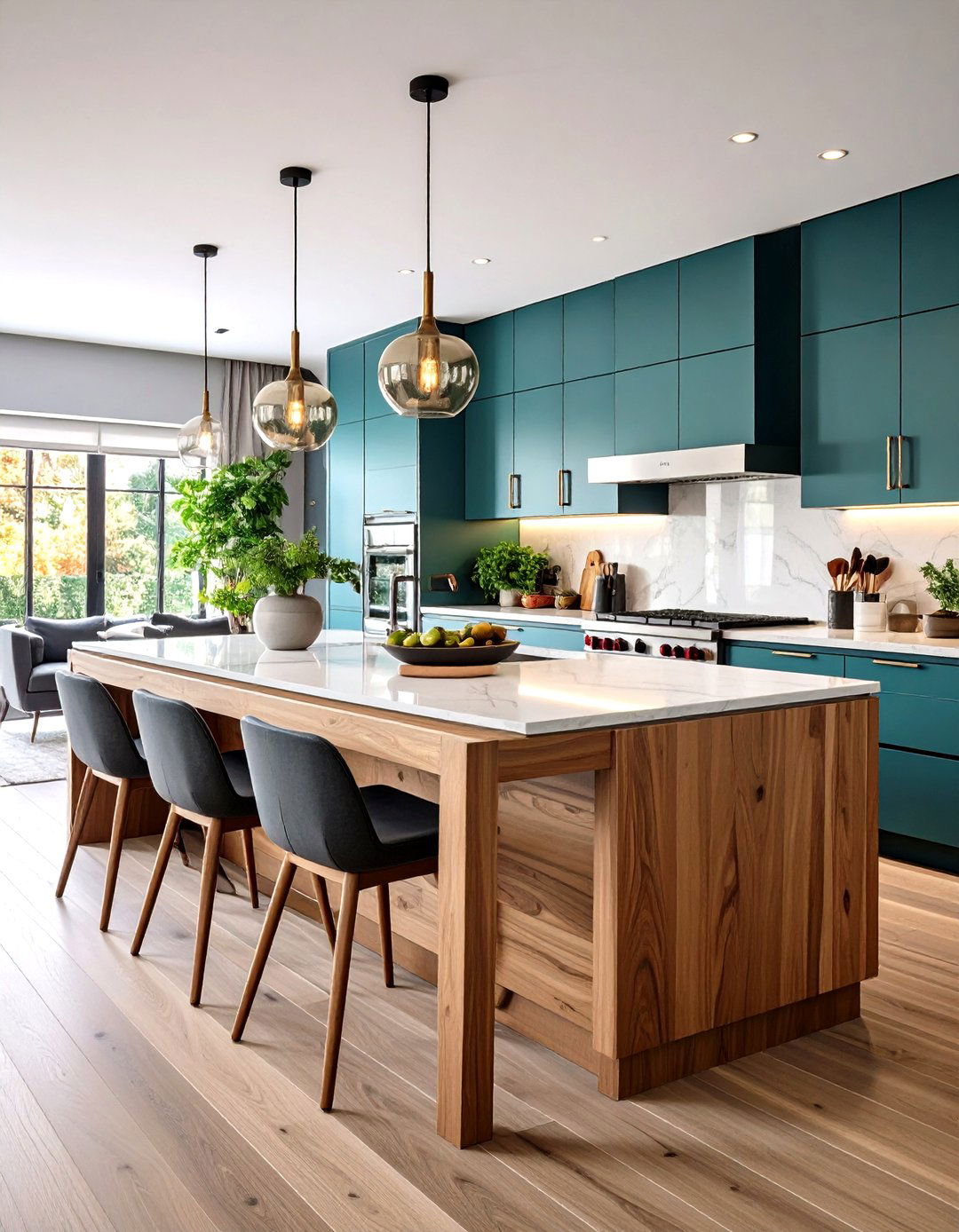 The Kitchen Island with Integrated Dining Table - 30 kitchen islands ideas
