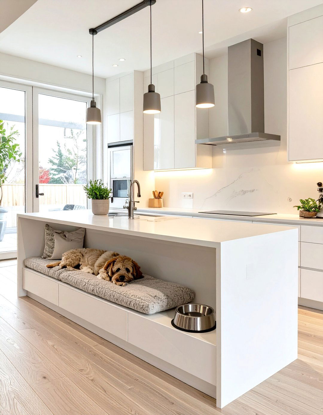 The Kitchen Island with Pet Friendly Features - 30 modern kitchen island ideas