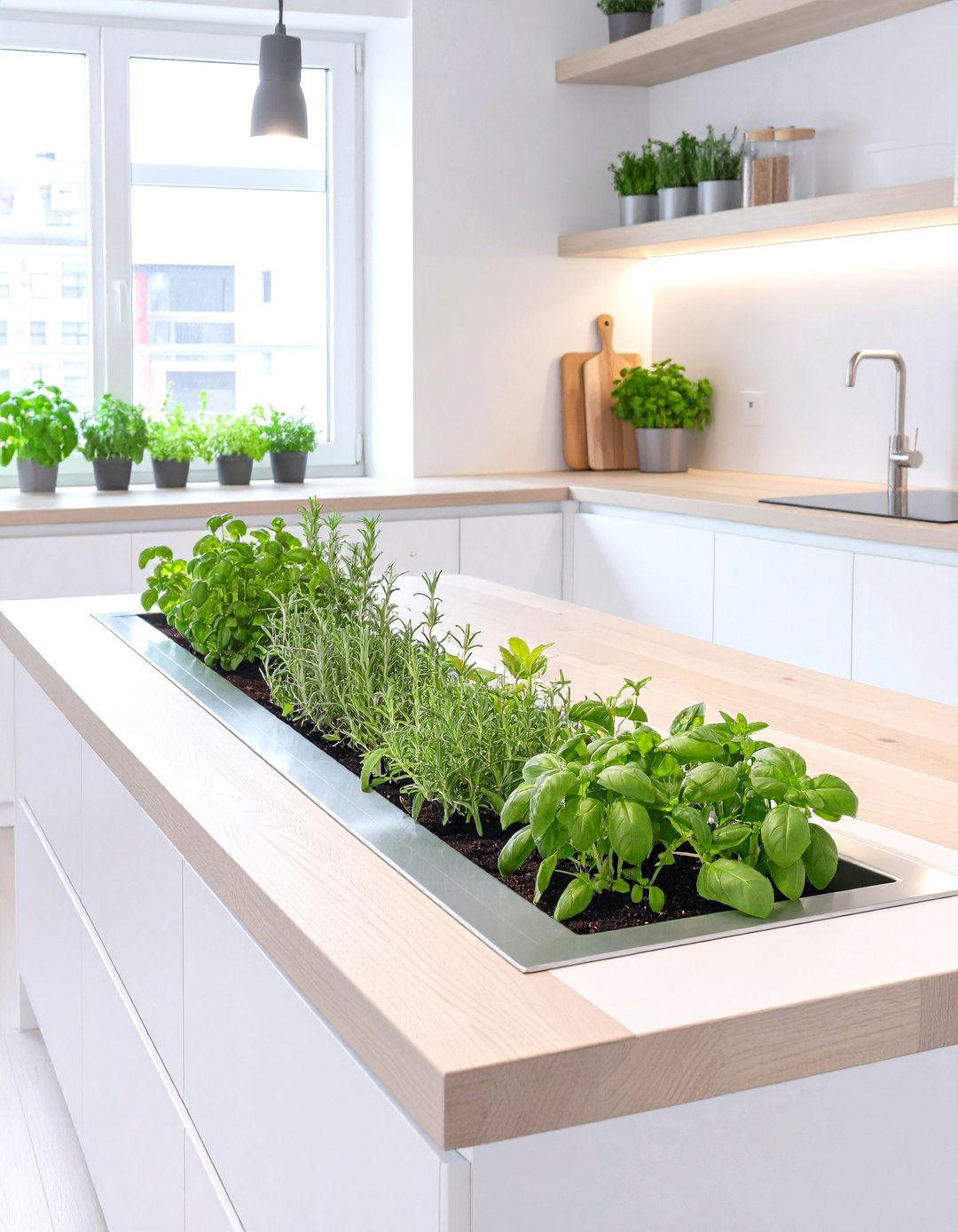 The Kitchen Island with an Integrated Herb Garden - 30 modern kitchen island ideas