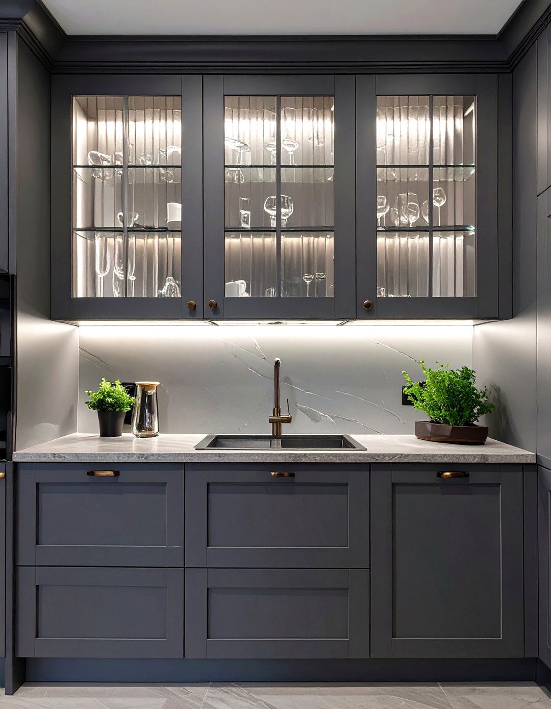 The Kitchen with Fluted Glass Cabinetry - 30 contemporary luxury modern kitchen designs