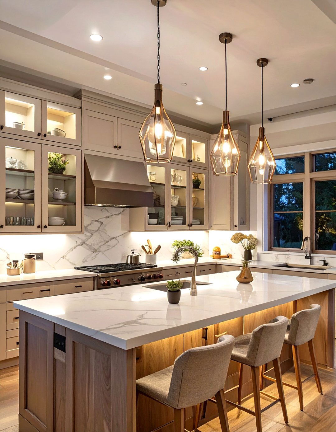 The Kitchen with Layered Lighting Design - 30 contemporary luxury modern kitchen designs