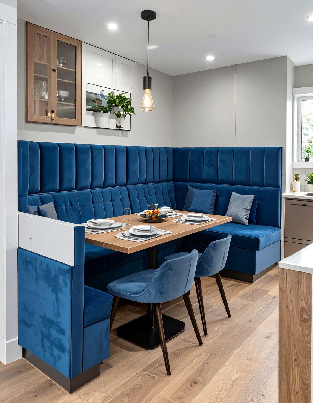 The Kitchen with a Built in Dining Banquette - 30 contemporary luxury modern kitchen designs