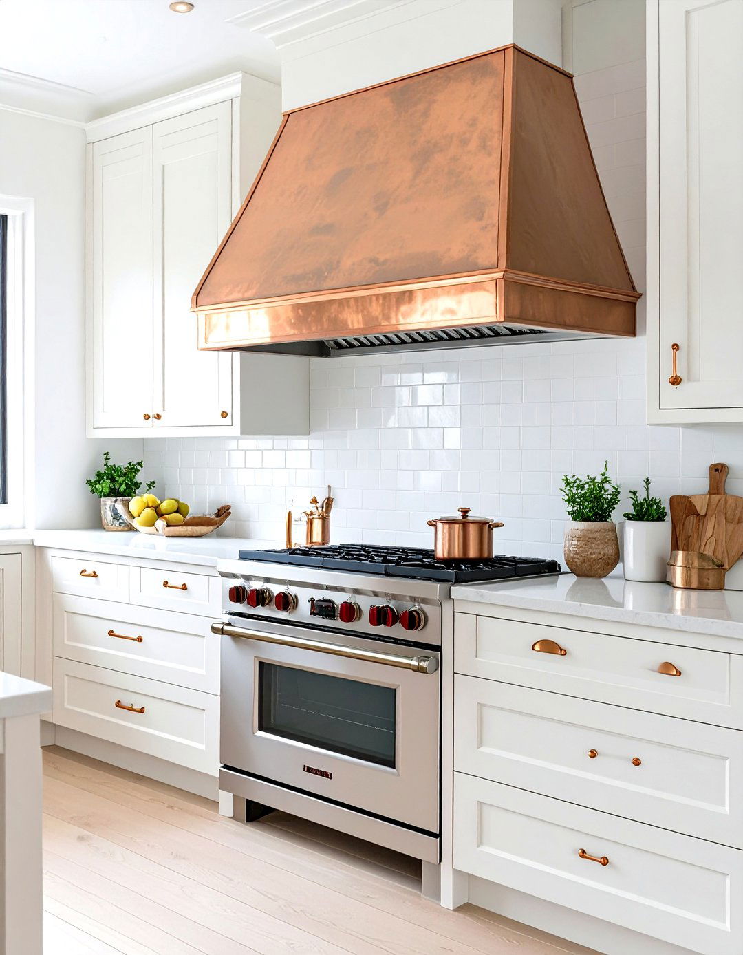 The Kitchen with a Copper Range Hood - 30 french country interior design ideas