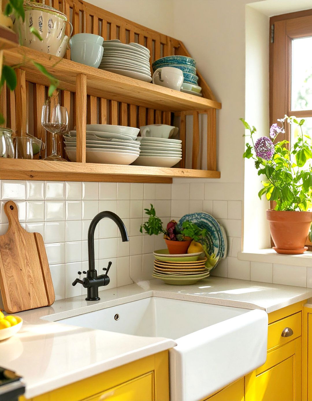 The Kitchen with a Plate Rack - 30 arts and crafts interior design ideas