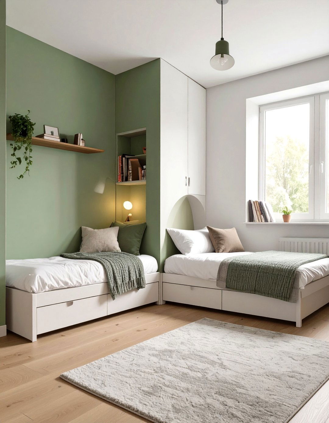 The L Shaped Twin Bed Configuration - 30 twin bedroom ideas for small rooms