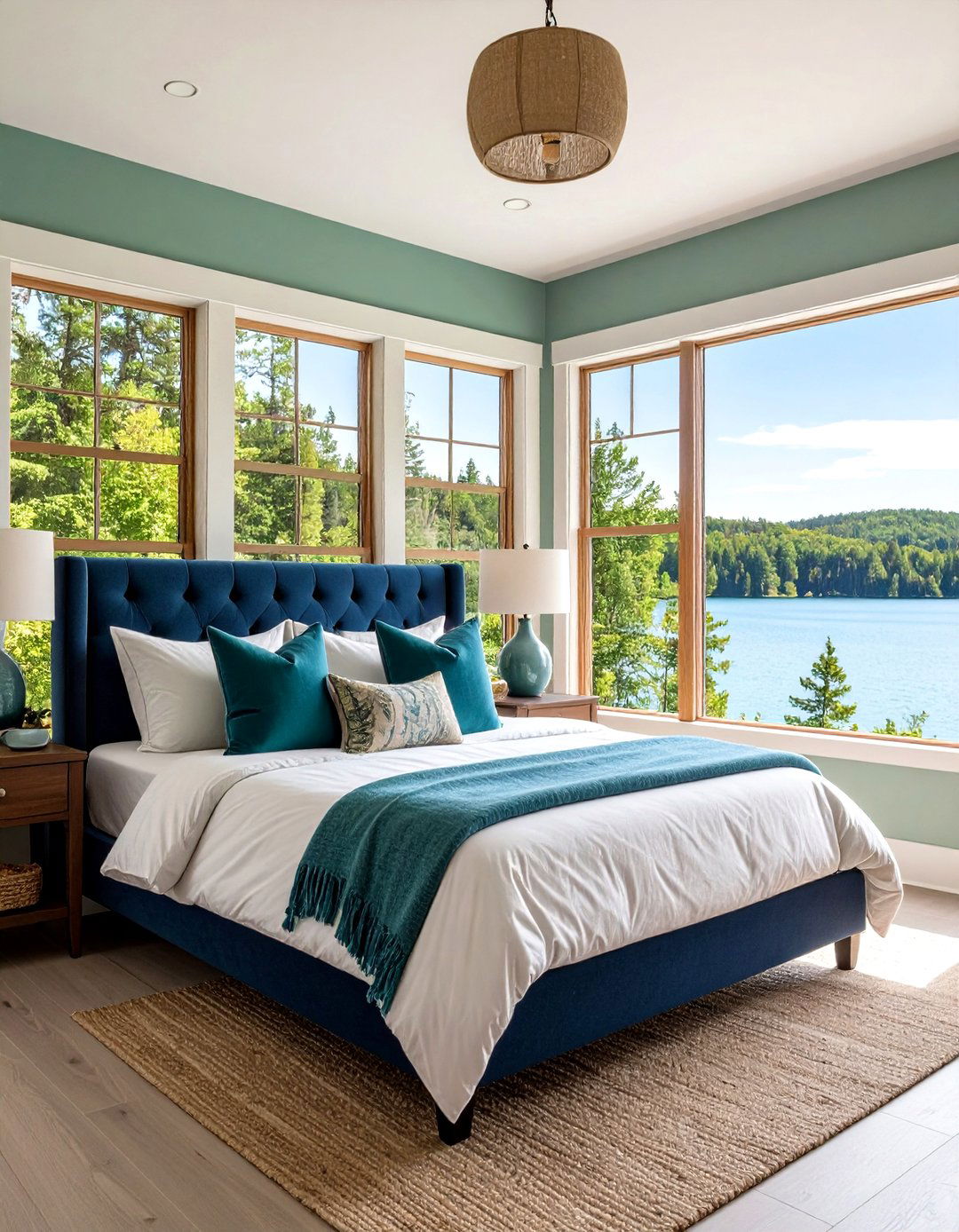 The Lake Inspired Blue and Green Palette - 30 lake house decor ideas