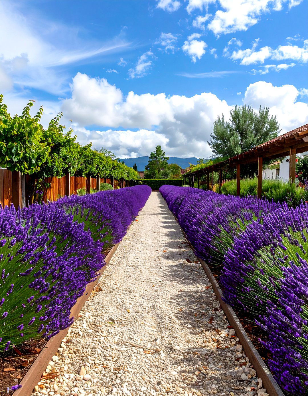 The Lavender Lined Walkway - 30 front walkway landscaping ideas