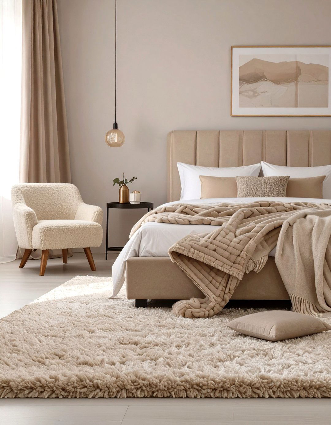 The Layered Textures Beige Bedroom - 30 modern beige bedroom ideas