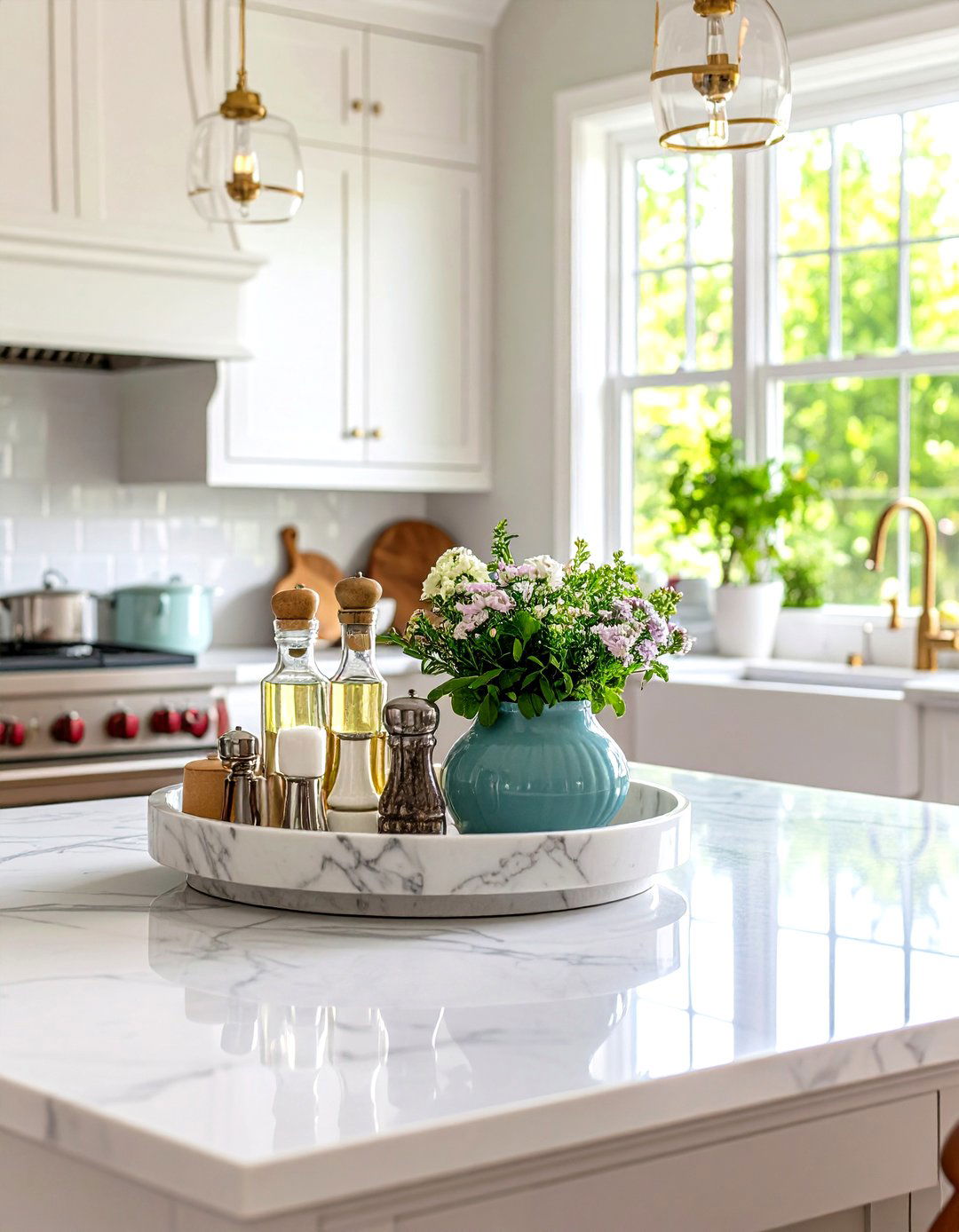 The Lazy Susan Organizer - 30 kitchen island centerpiece ideas