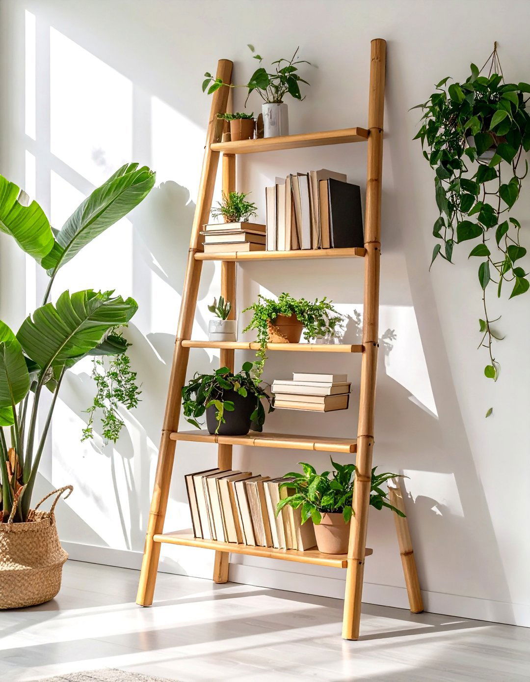 The Leaning Ladder Bookshelf - 30 office shelving ideas