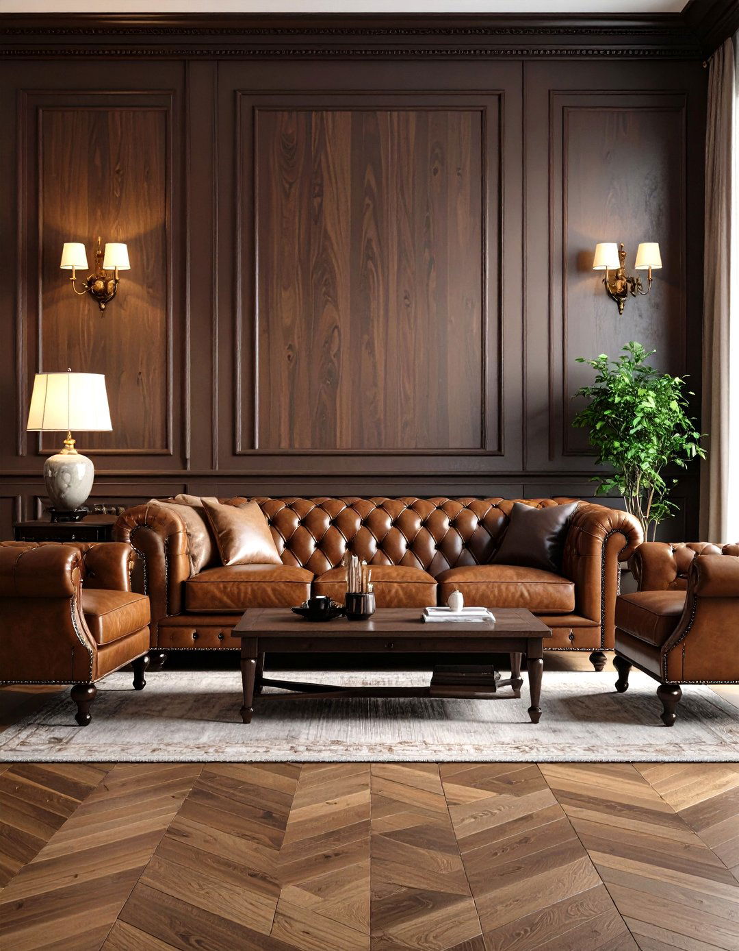 The Leather Chesterfield Living Room - 30 living room seating ideas