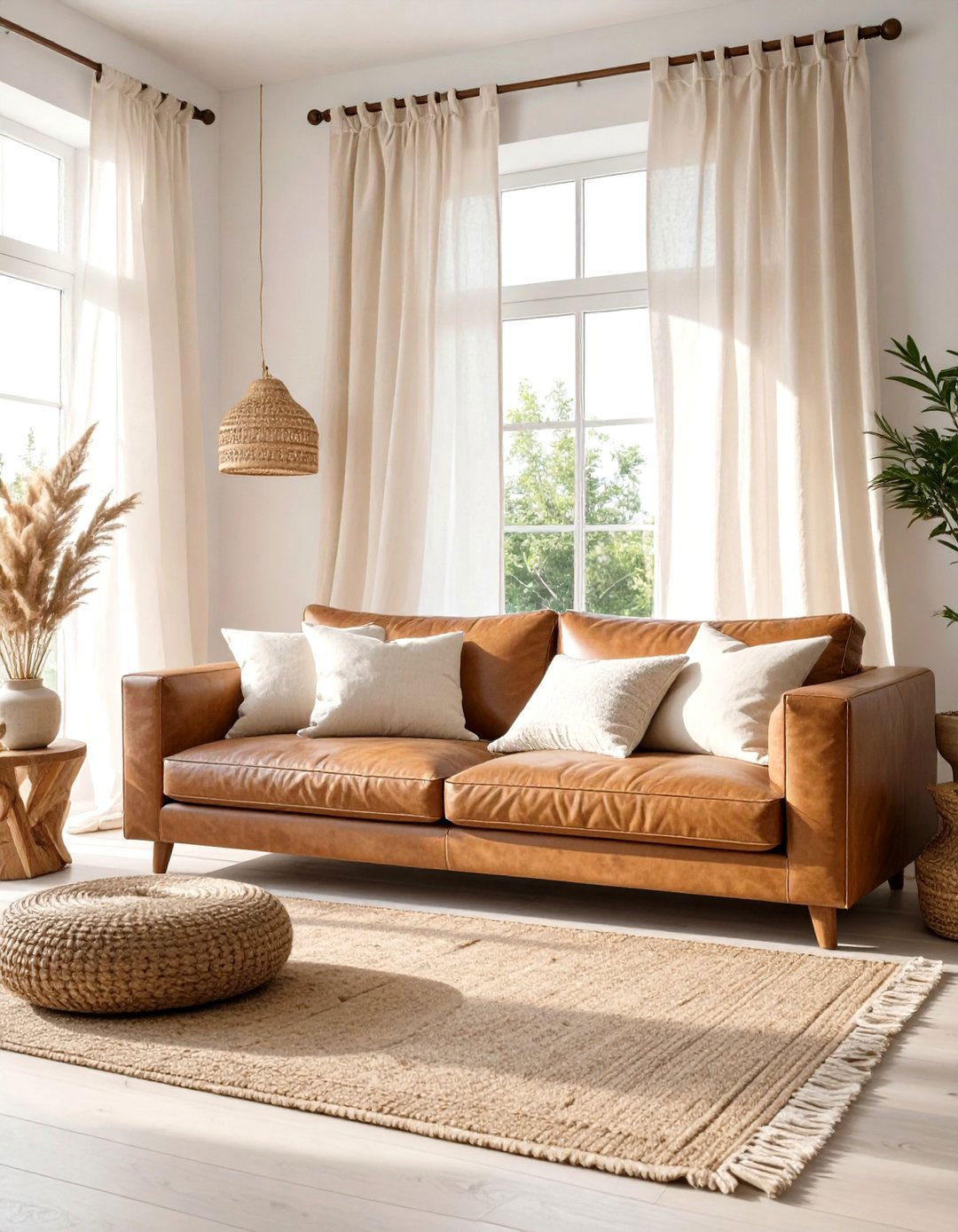 The Leather and Linen Modern Boho Mix - 30 modern boho living room ideas