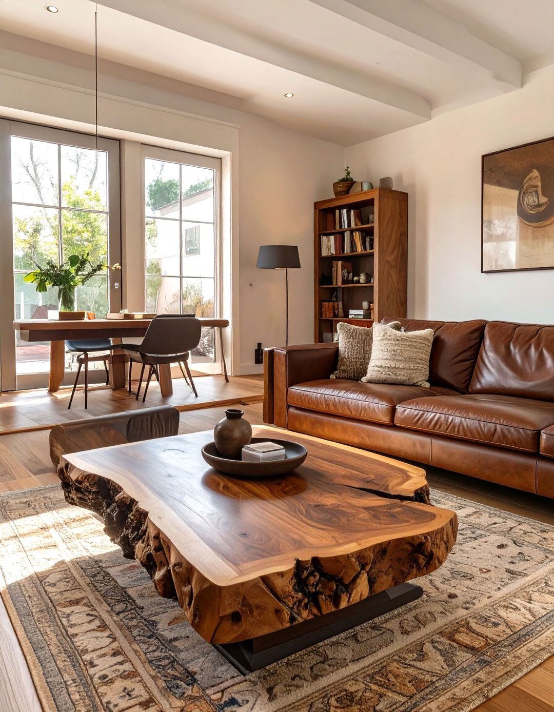 The Leather and Wood Living Room - 30 masculine living room ideas