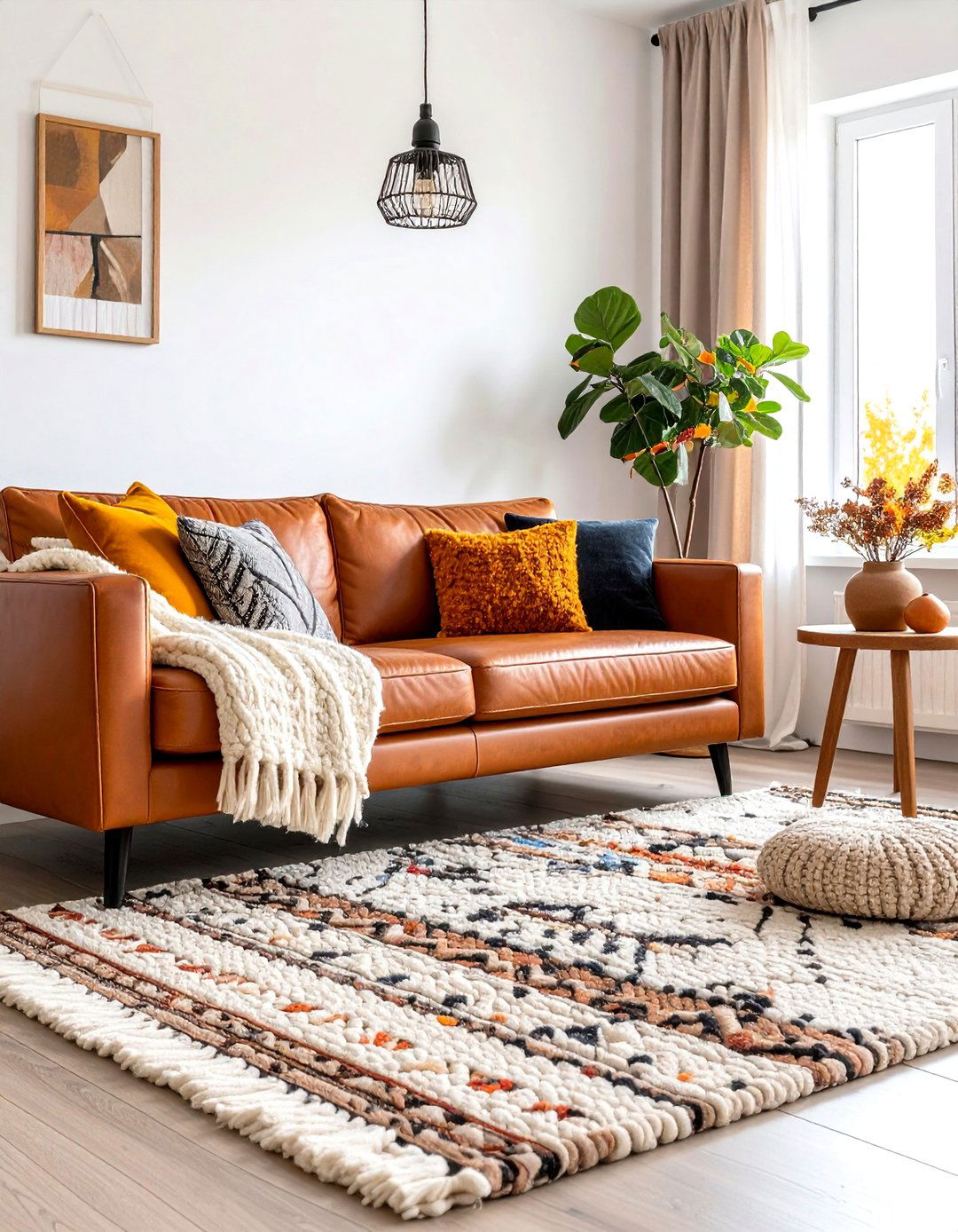 The Leather and Wool Living Room - 30 living room fall decor ideas