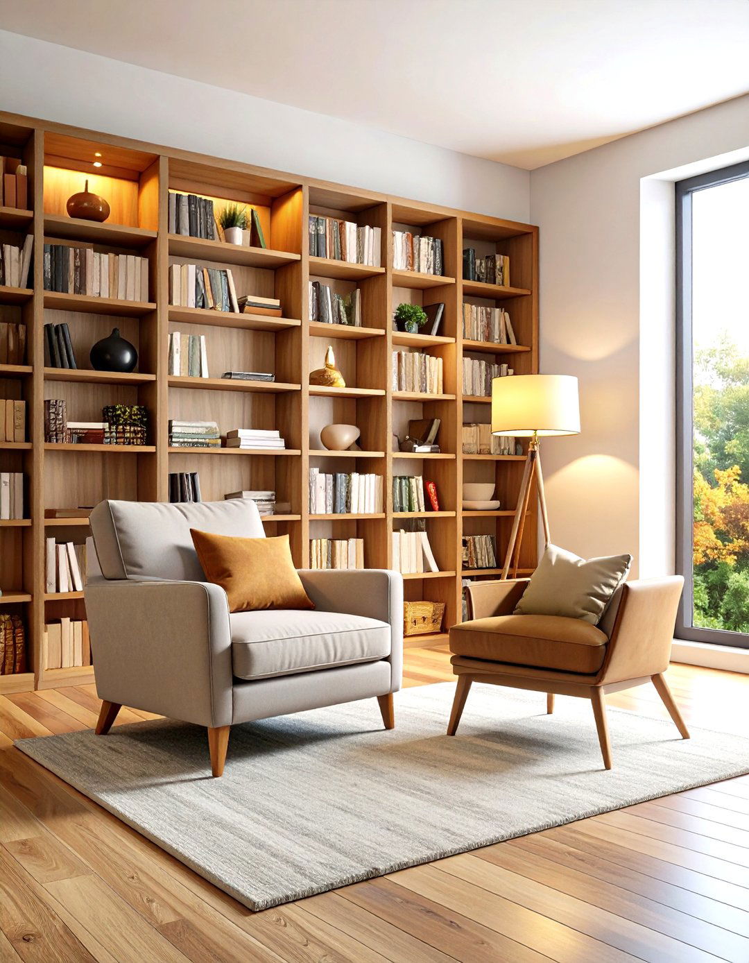 The Library Focused Living Room - 30 living room remodel ideas
