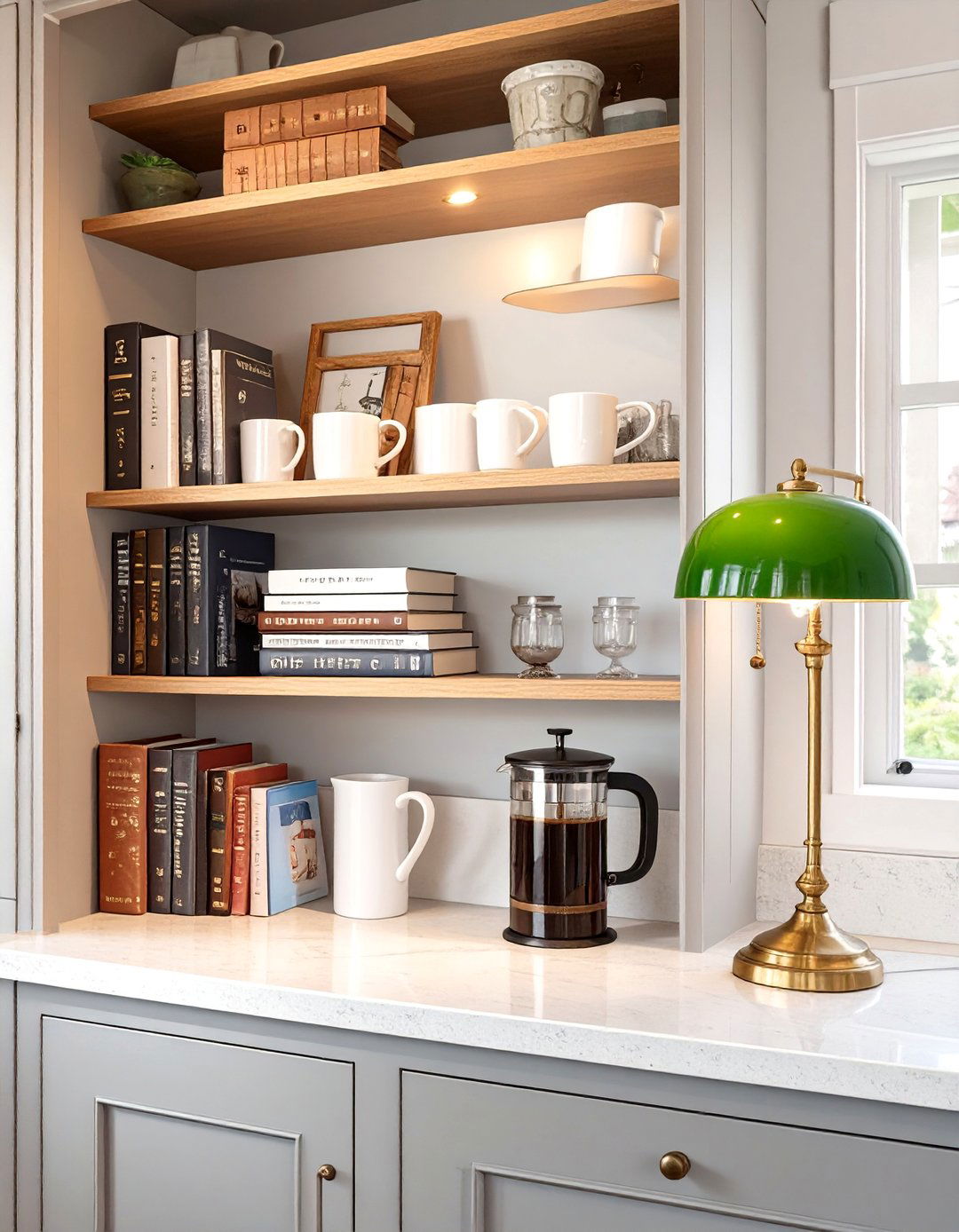 The Library Inspired Coffee and Tea Station - 30 coffee bar ideas for kitchen