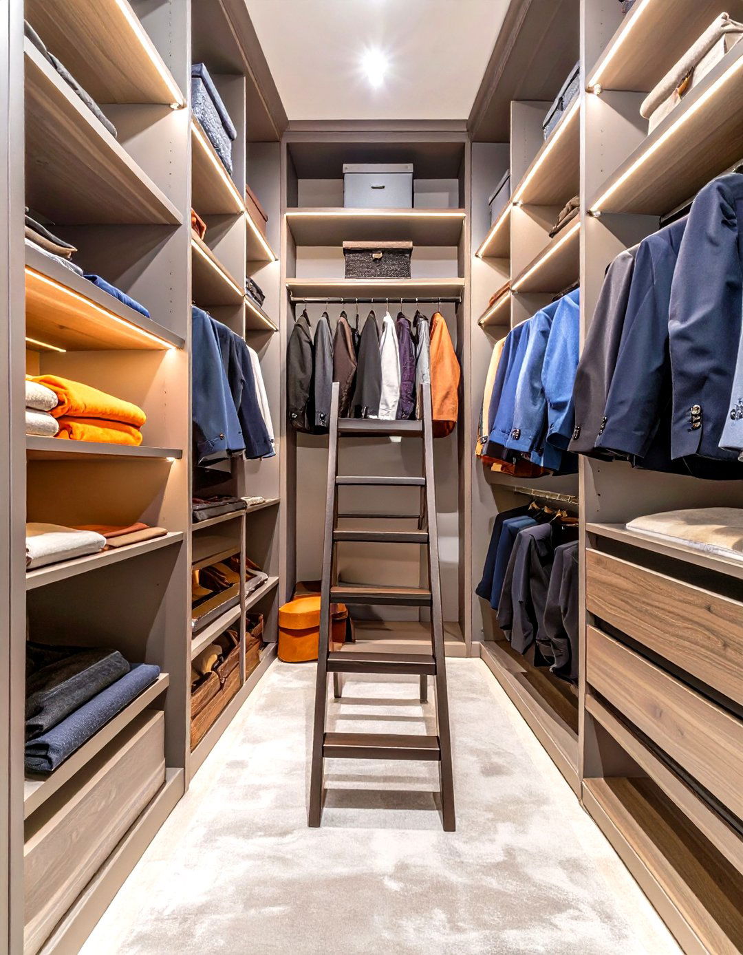 The Library Ladder Access Closet - 30 narrow walk in closet ideas