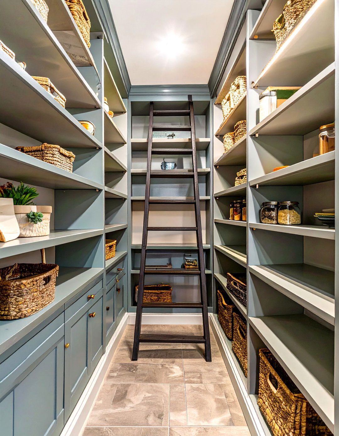 The Library Ladder Pantry - 30 custom pantry ideas