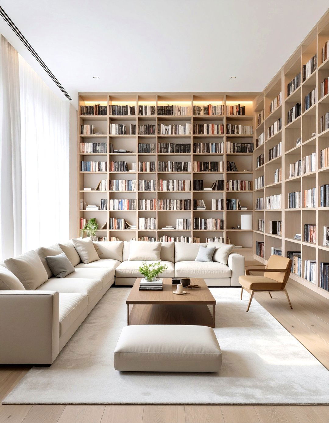 The Library Wall Long Living Room - 30 long living room ideas