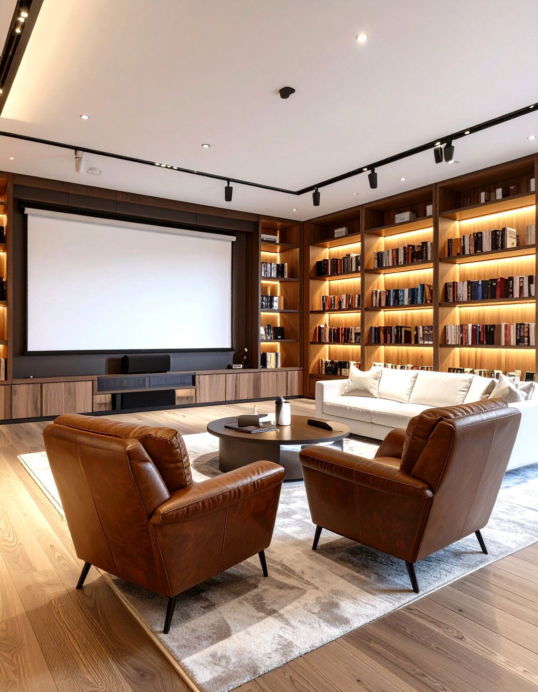 The Library and Theater Combo - 30 home theater seating ideas