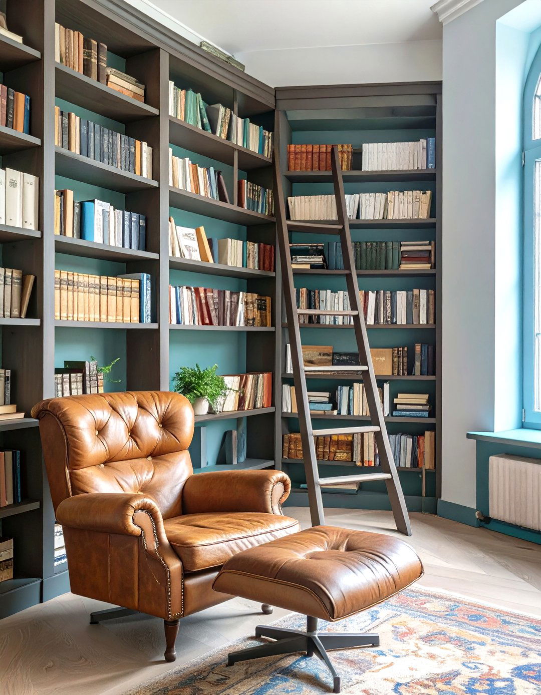 The Library with Floor to Ceiling Bookshelves - 30 cottagecore interior design ideas