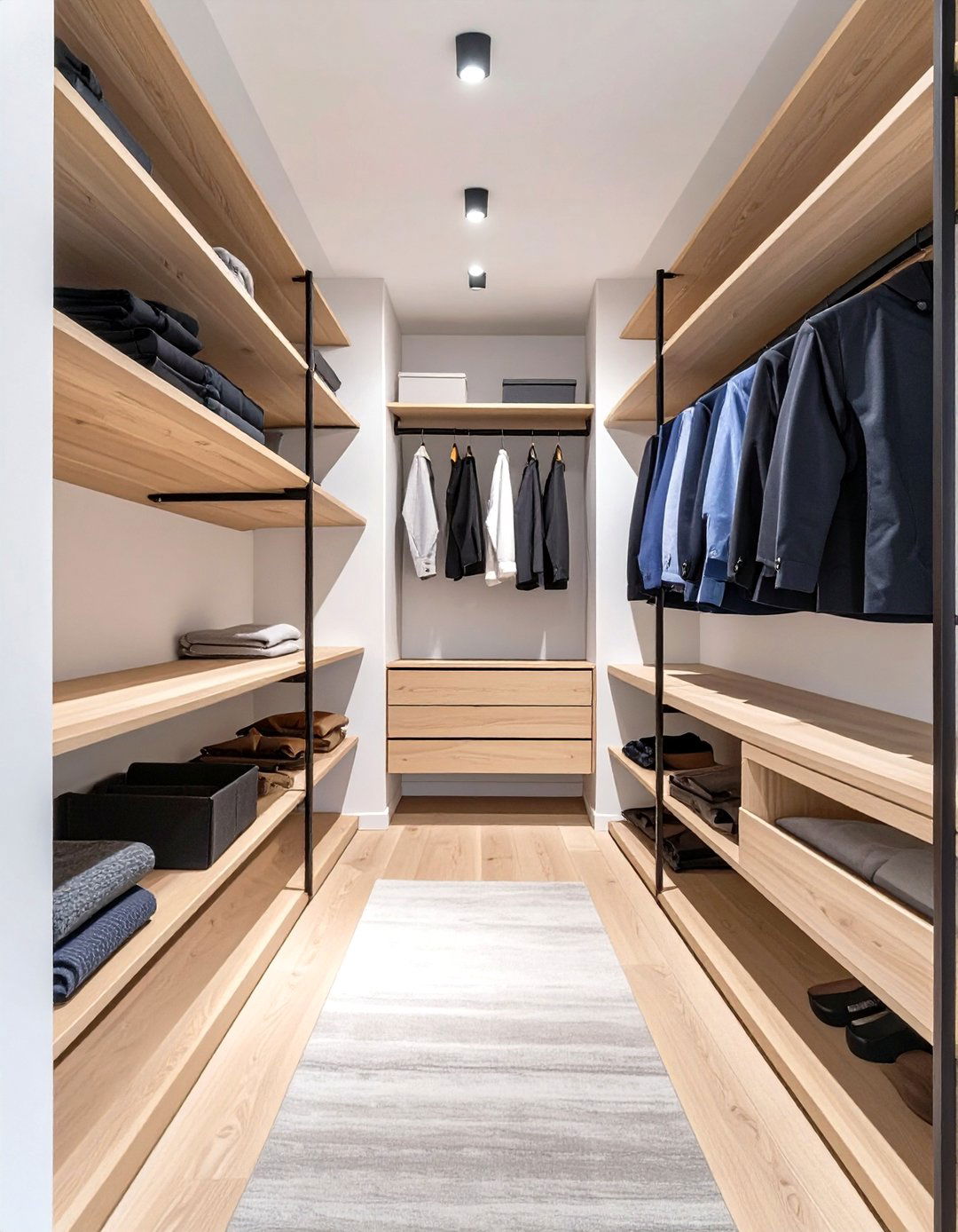 The Light Wood Scandinavian Closet - 30 narrow walk in closet ideas