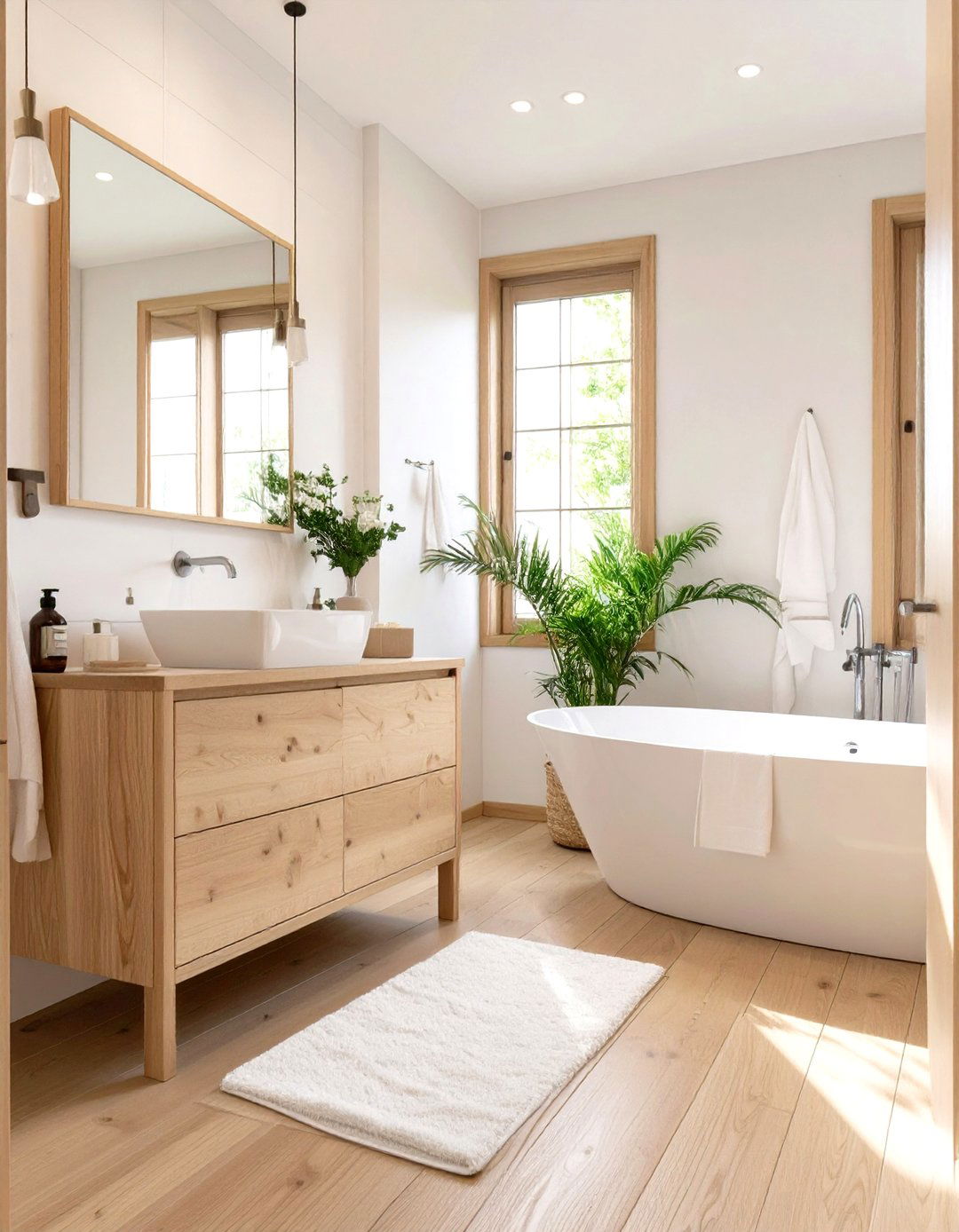 The Light Wood and White Bathroom - 30 japan bathroom design ideas