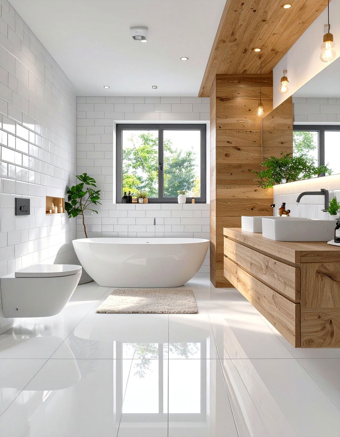 The Light and Airy Bathroom with White Tiles - 30 bathroom tile inspiration