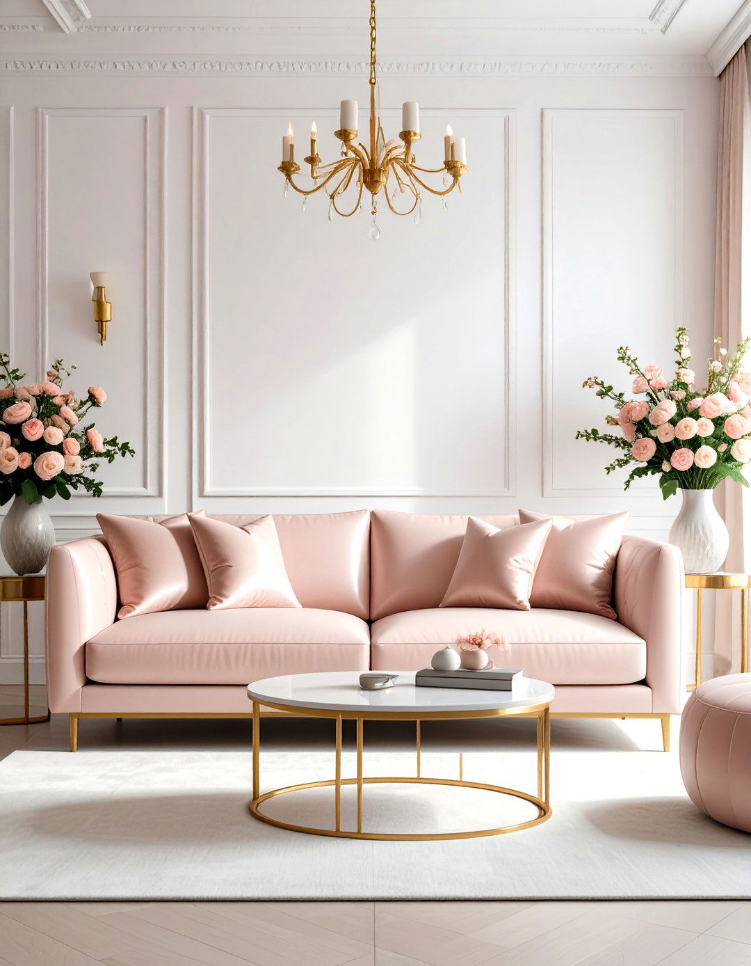 The Light and Airy Feminine Living Room - 30 leather couch living room ideas
