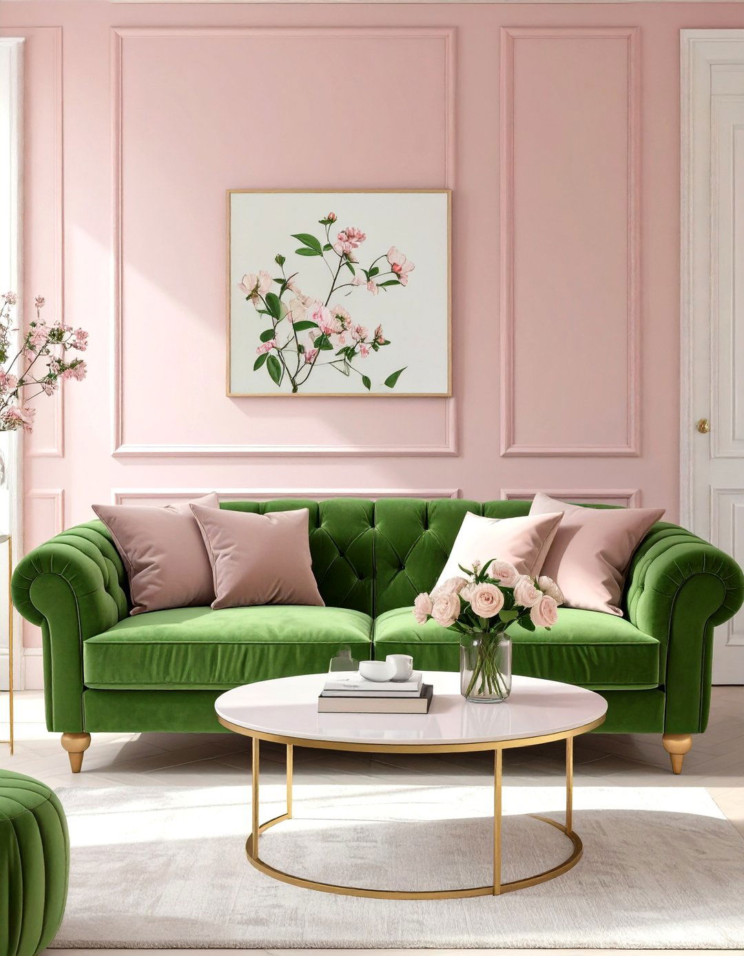 The Light and Airy Feminine Living Room - 30 olive green sofa living room ideas