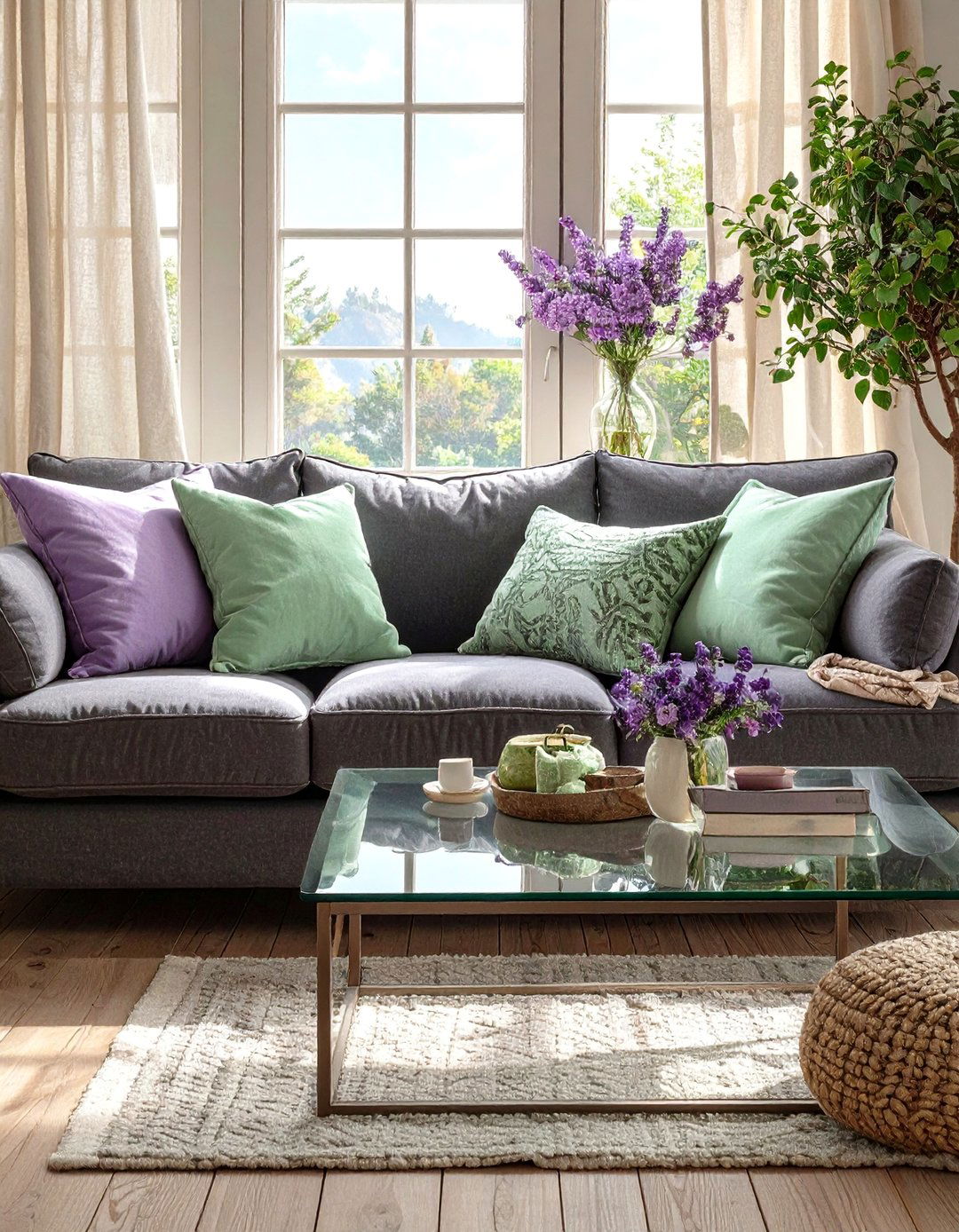 The Light and Airy Pastel Living Room - 30 dark gray couch living room ideas