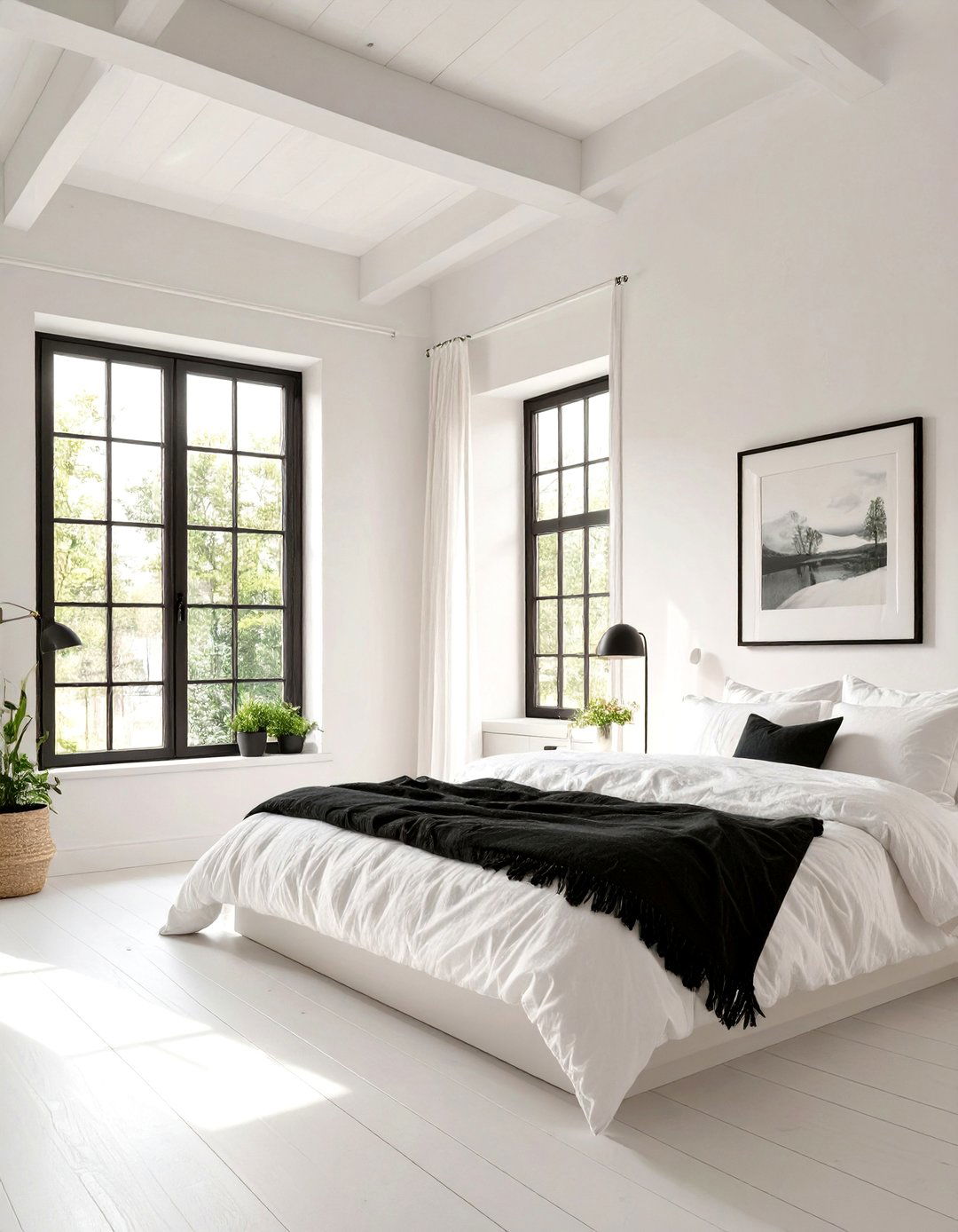 The Light and Airy White Dominant Bedroom - 30 black and white bedroom ideas
