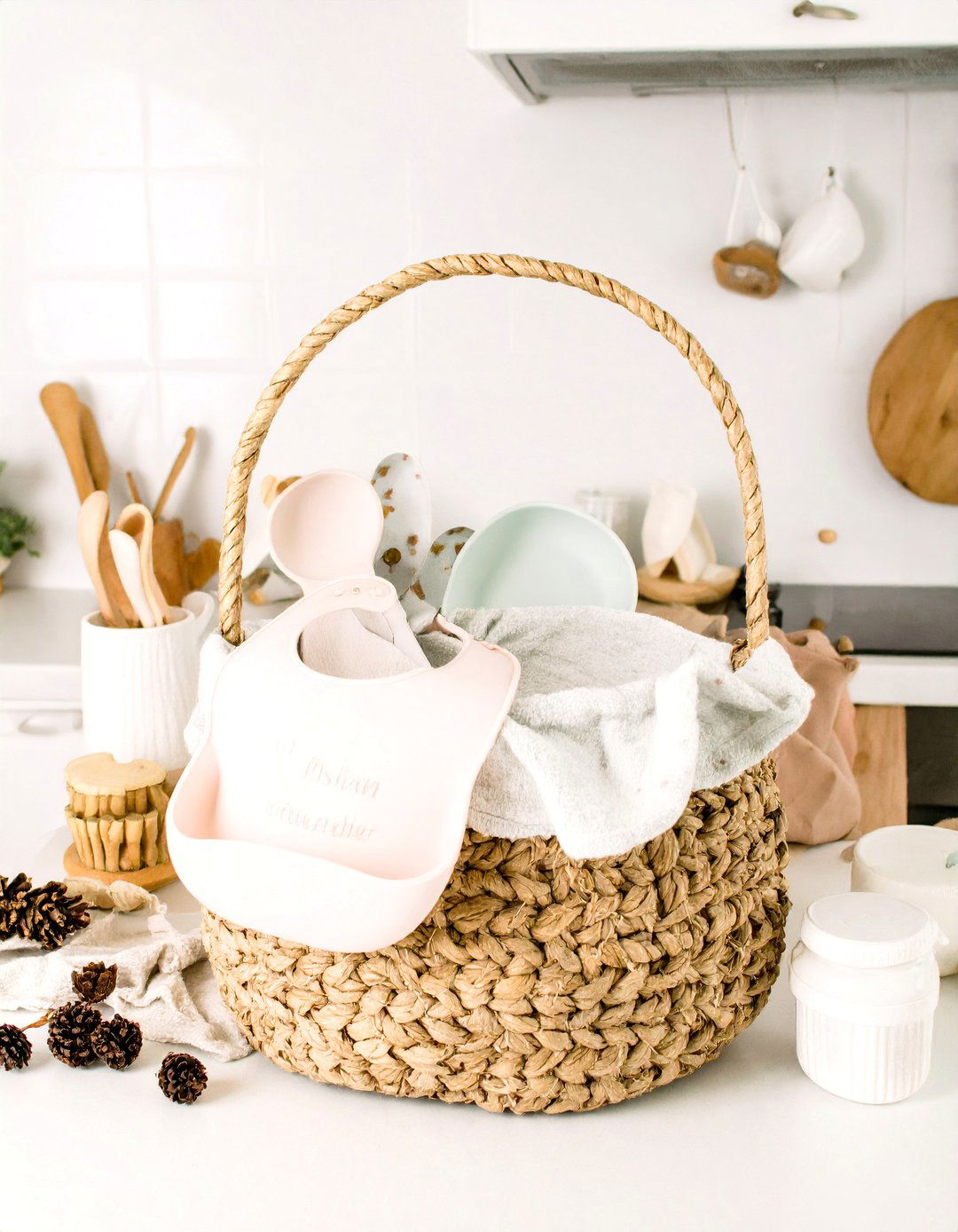The Little Chef Kitchen Helper Basket - 30 homemade diy baby shower gift basket ideas