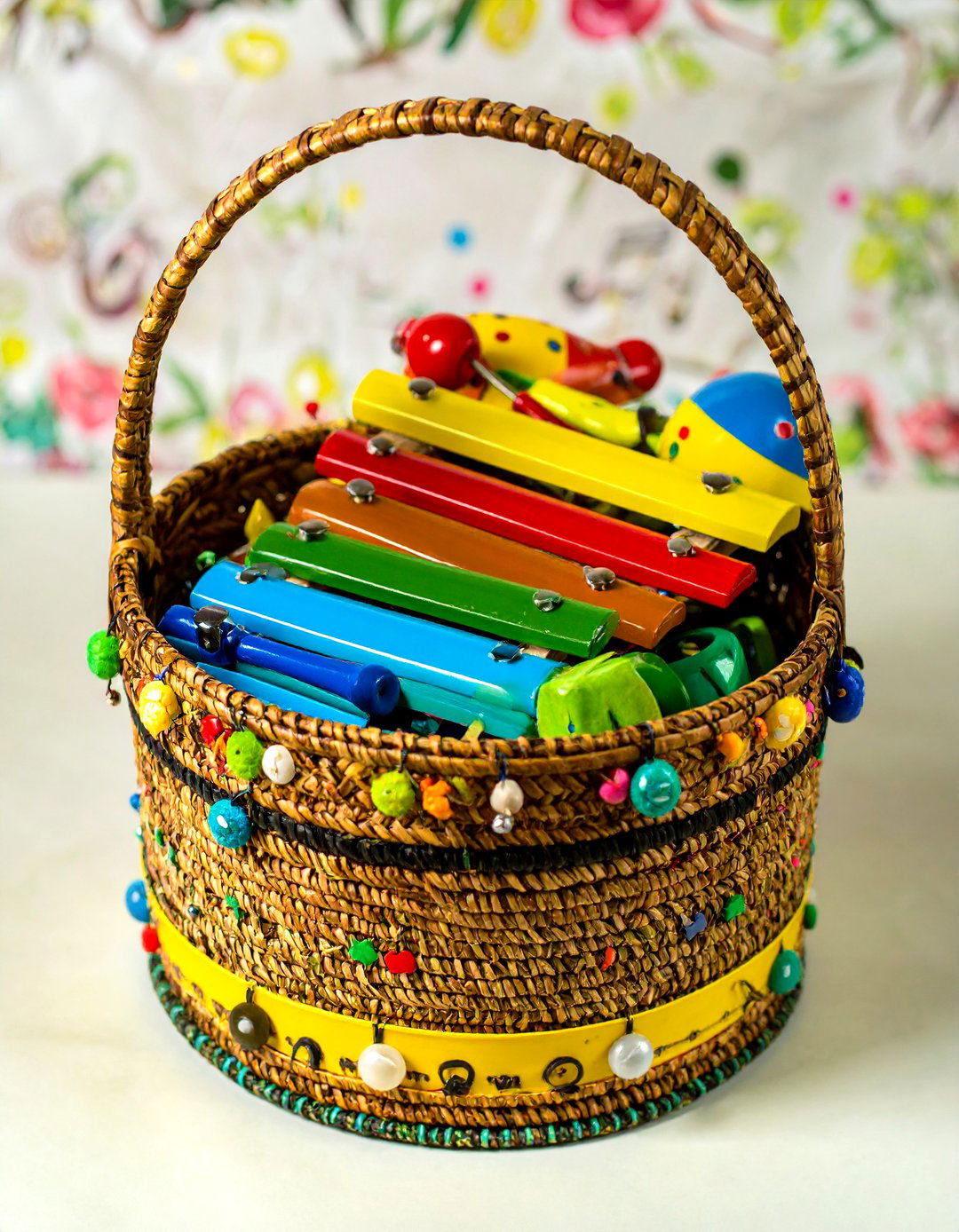 The Little Musician Basket - 30 baby shower basket ideas