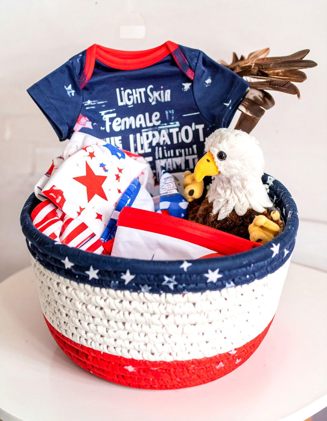 The Little Patriot Basket - 30 homemade diy baby shower gift basket ideas