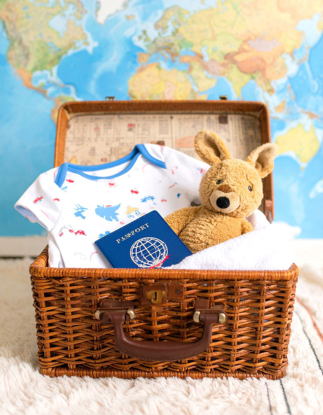 The Little Traveler Basket - 30 gift basket baby shower gift ideas