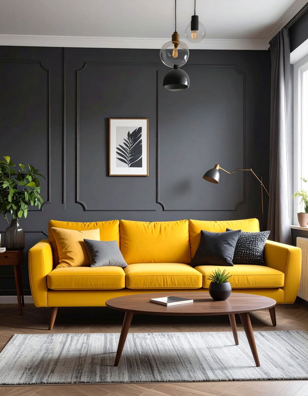 The Living Room with Dark and Moody Colors - 30 mid century modern living room ideas
