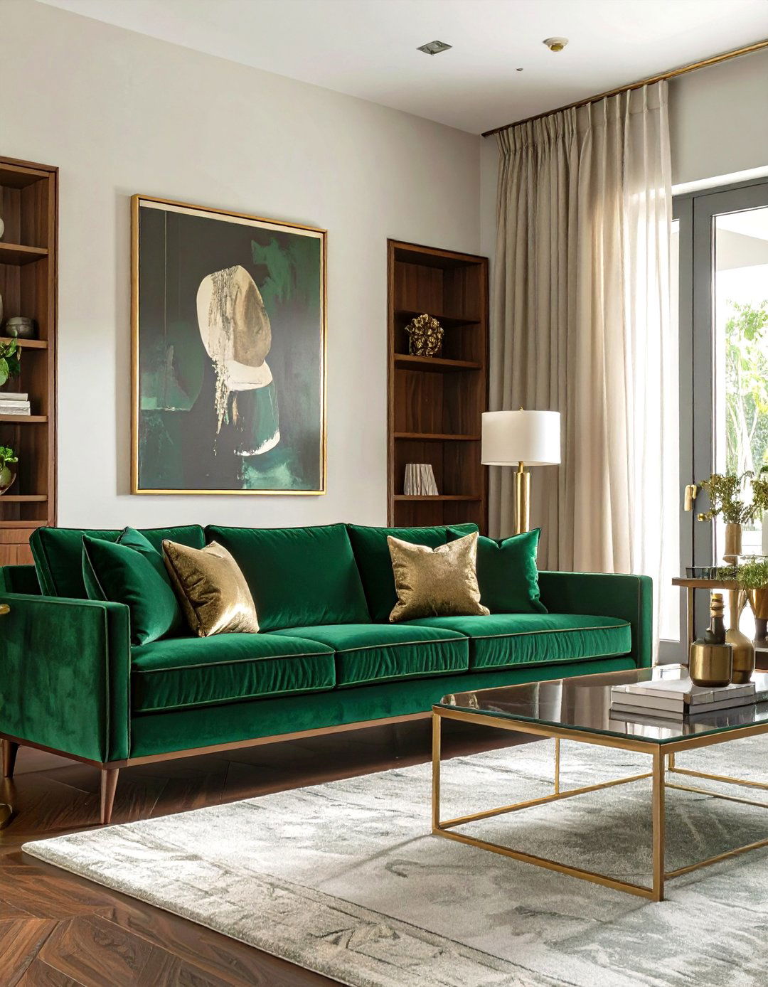 The Living Room with Jewel Toned Accents - 30 mid century modern living room ideas
